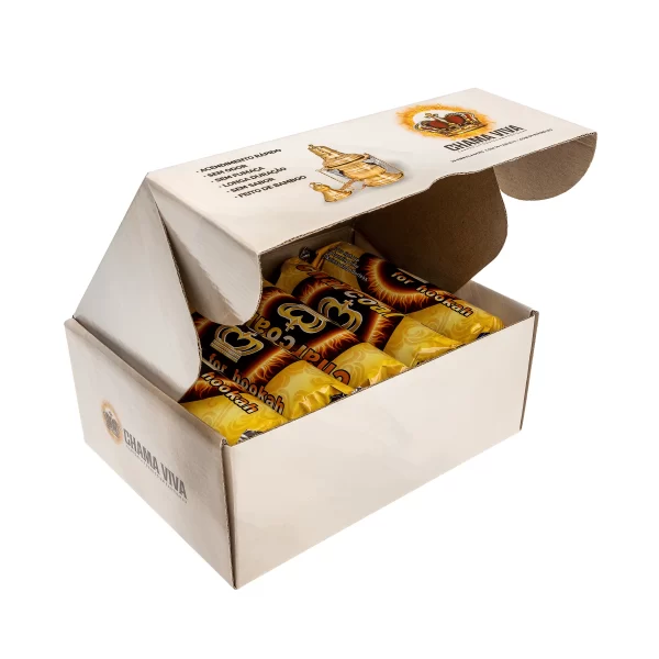 Carvão Litúrgico Chama Viva em Pastilhas,  caixa contém 10 tubetes com 10 pastilhas  cada de 4cm de diâmetro (100 UN)